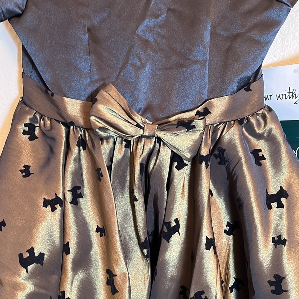 NWT McCall’s Flocked Scottie Dog Special Occasion Holiday Girl’s Dress - Picture 3 of 13